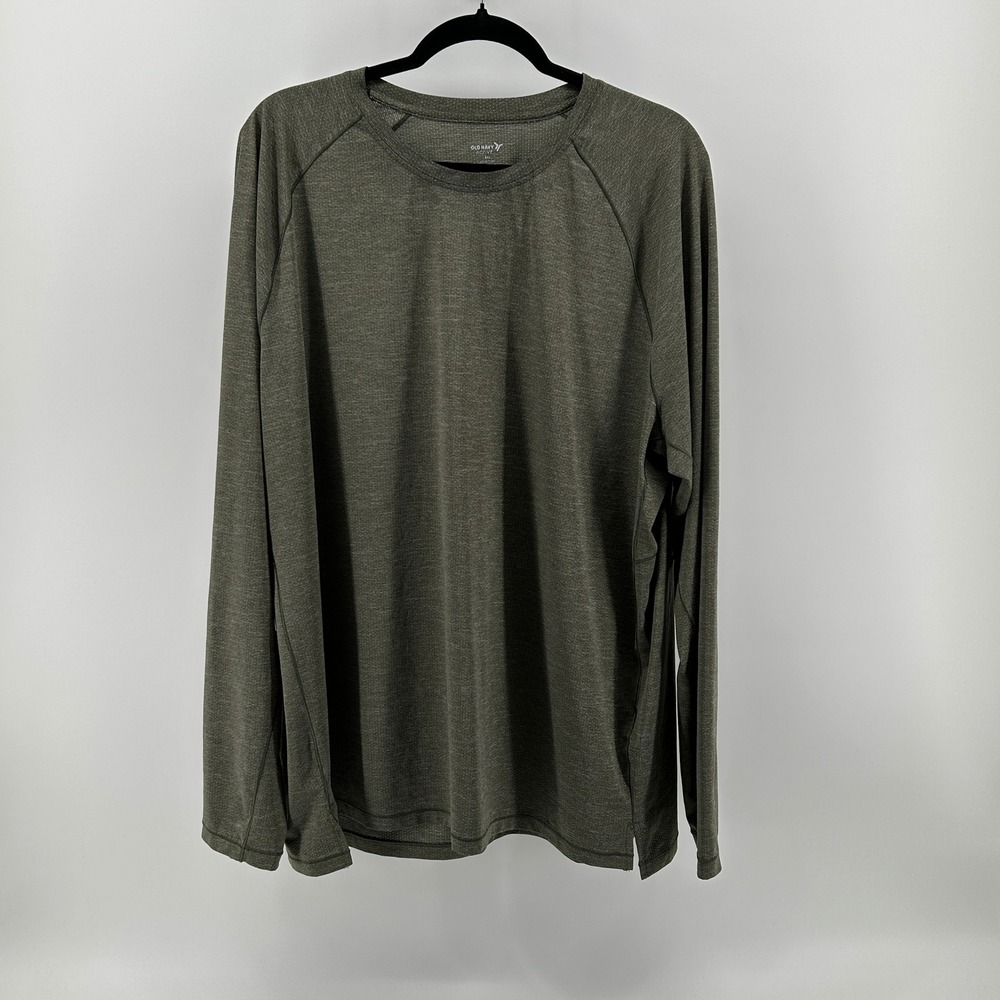 Old Navy Active‎ Go-Dry Cool Long Sleeve Shirt Olive Green Mens XXL Athletic Gym